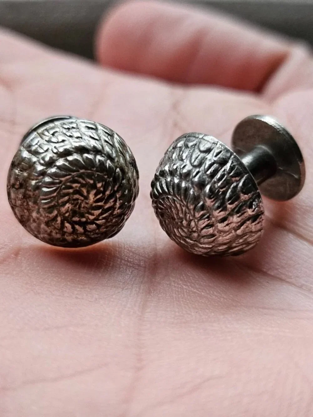 Vintage Cufflinks Gunmetal Tone Dress Shirt Cuff Links Stud Fashion Jewelry